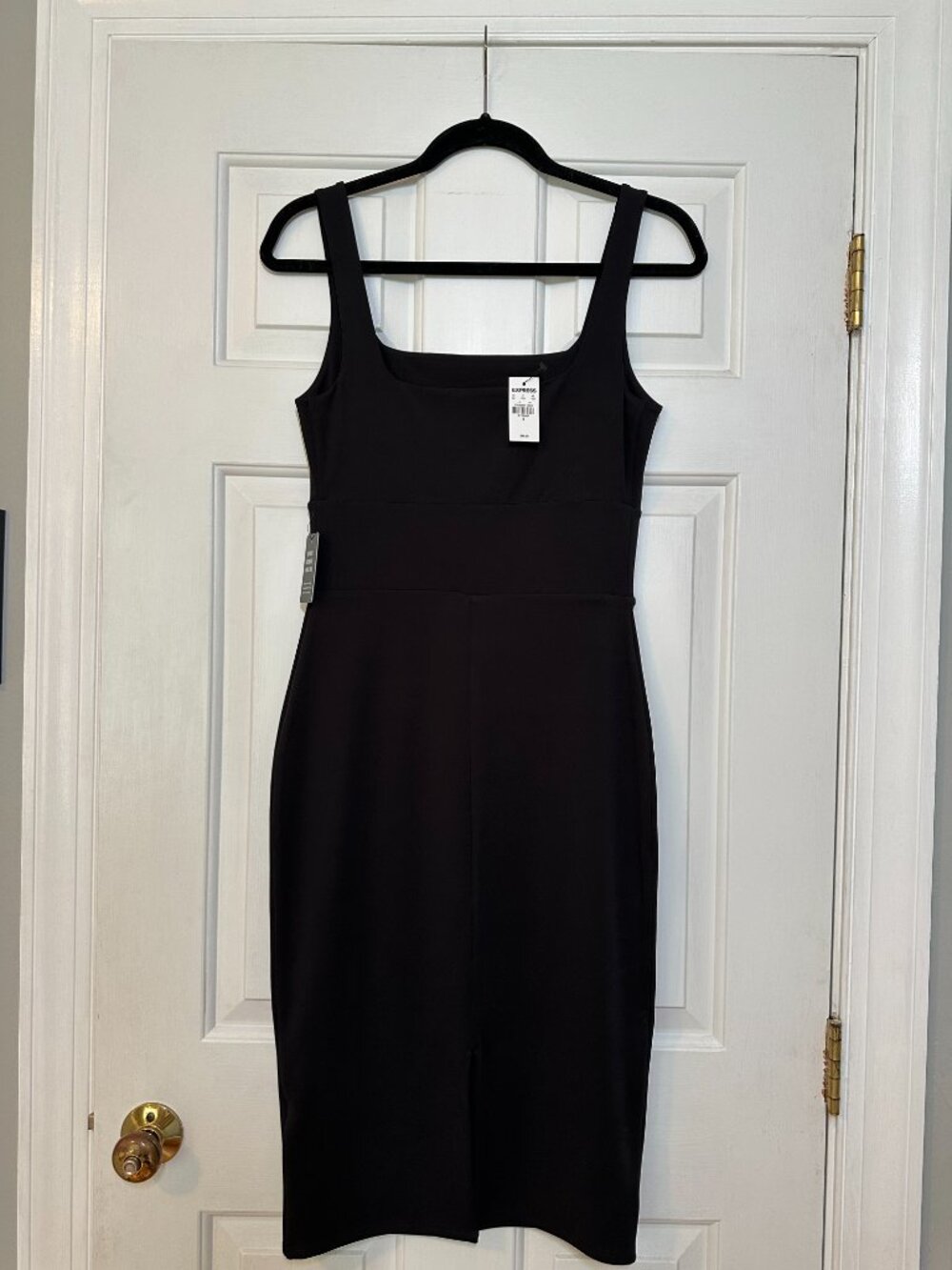 Express Body Contour Square Neck Knit Sheath Midi Dress NWT - Black (S) - Picture 14 of 14